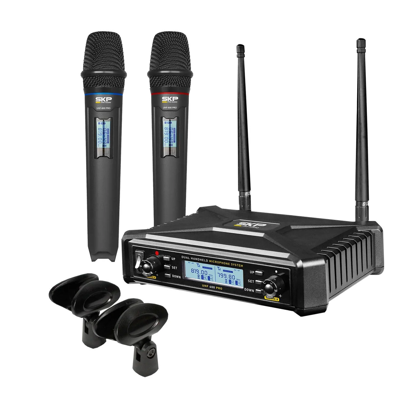 SKP Micrófono Inalámbrico Doble UHF 600 Pro